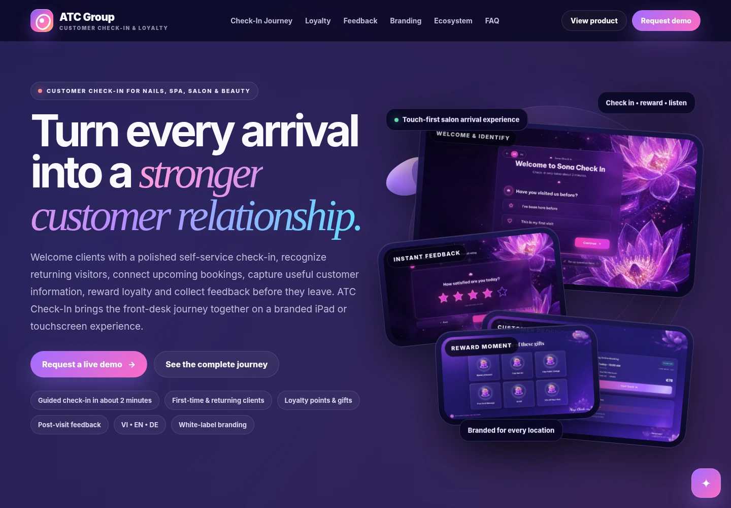 Customer check-in preview