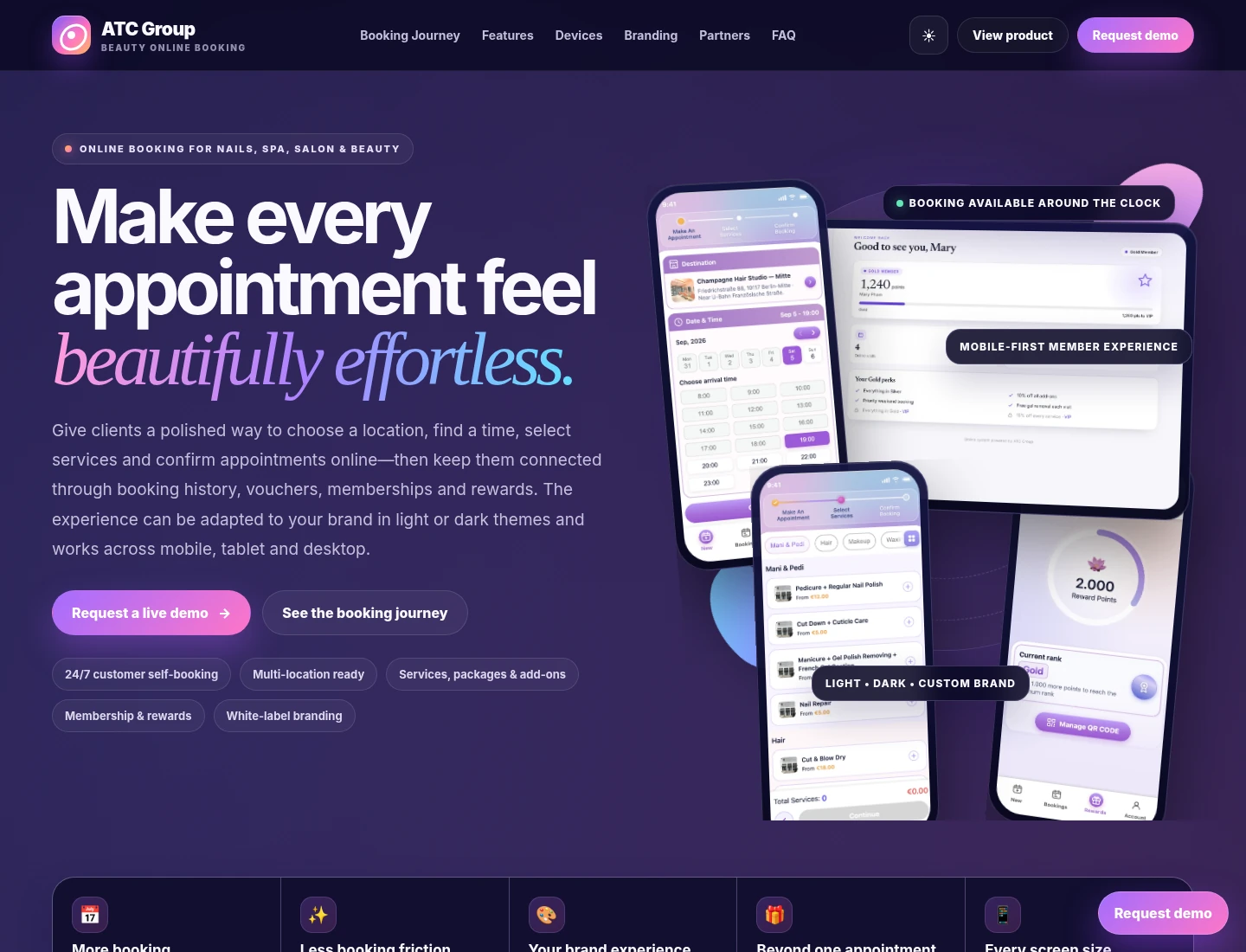 Online booking preview