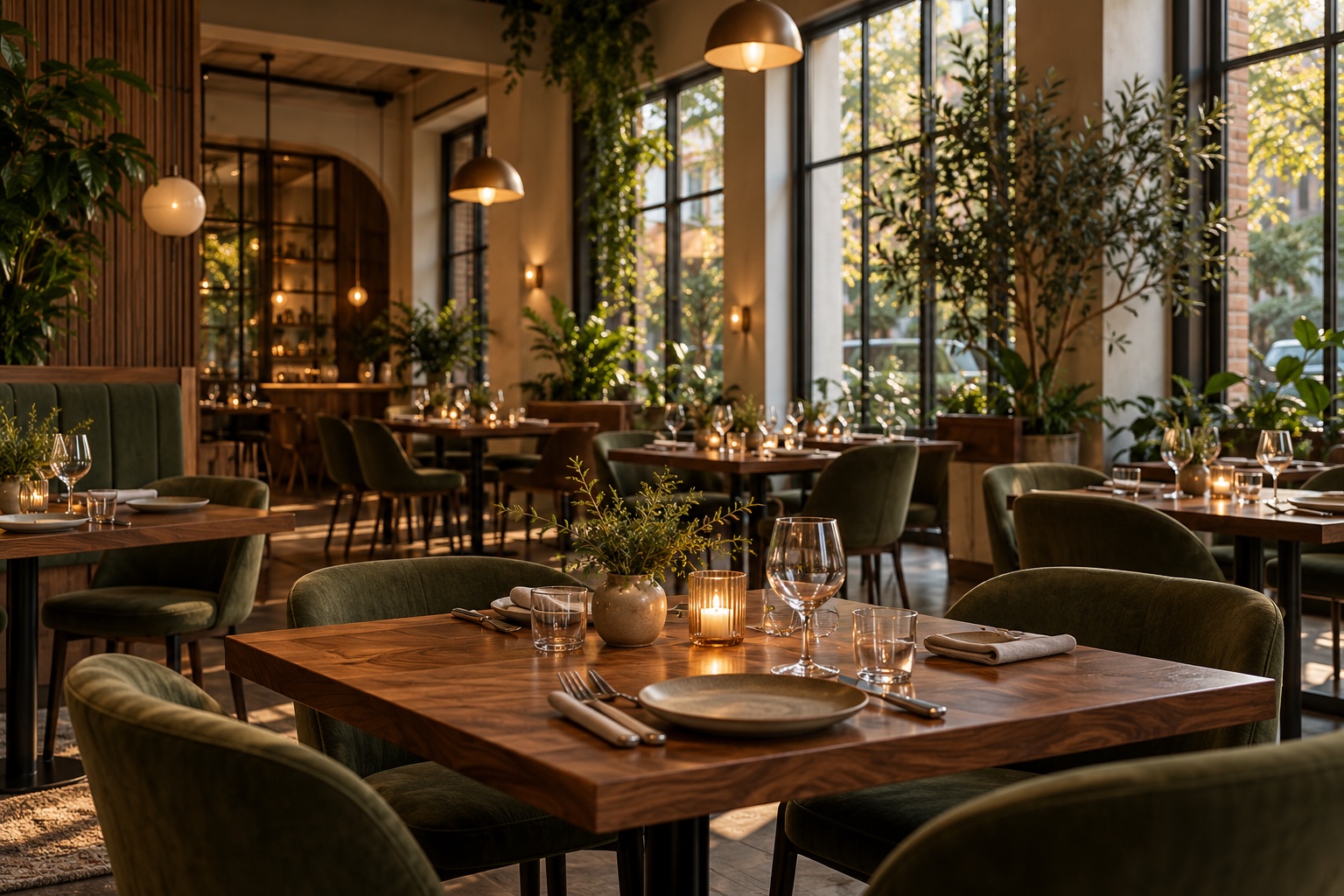 A welcoming restaurant dining room
