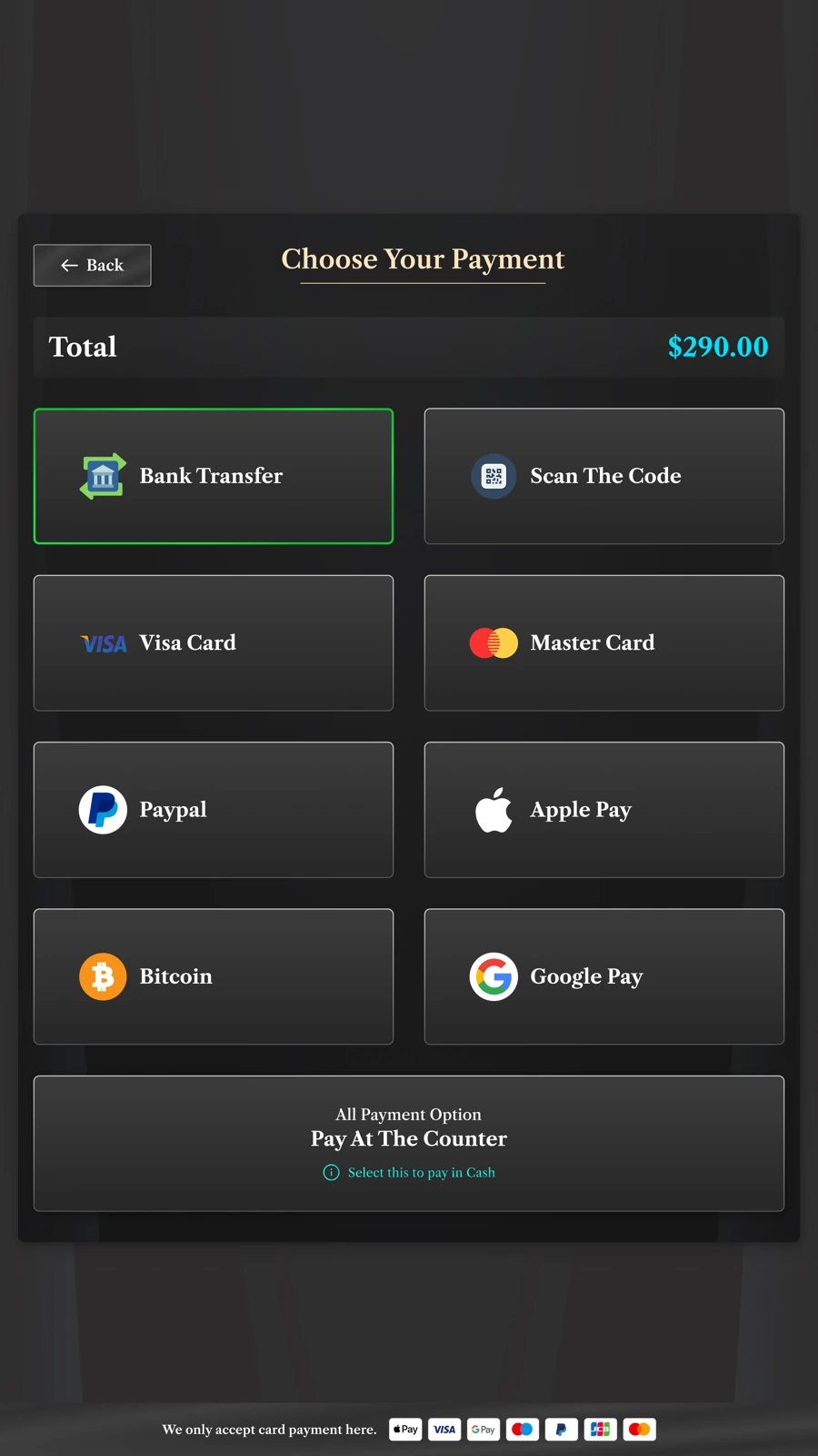 Payment methods