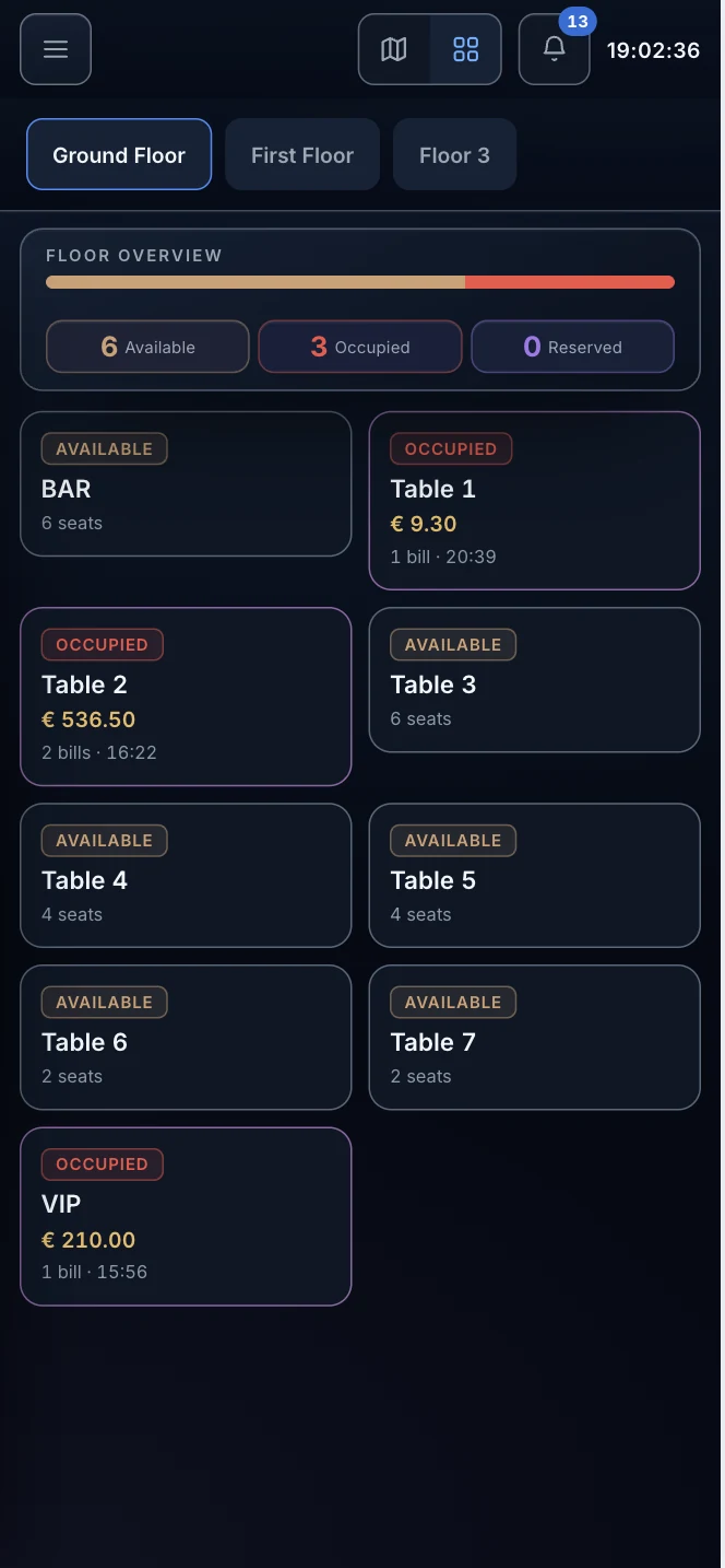 Portrait mobile ordering screen