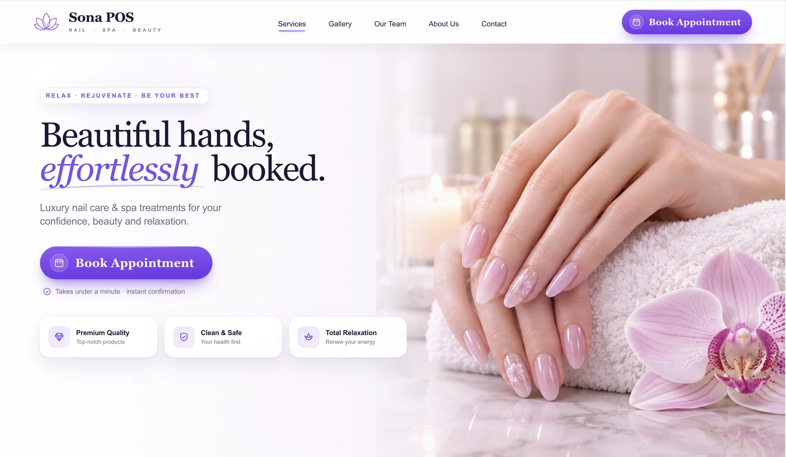 Sona Online Booking — Booking website